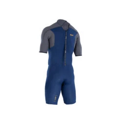 ION Mens Element 2/2mm Short Sleeve Back Zip Shorty Wetsuit 2024 -Kitesurfing Shop 2023 Mens Element 22 SS BZ Shorty 48232 4452 Blue Dawn Back