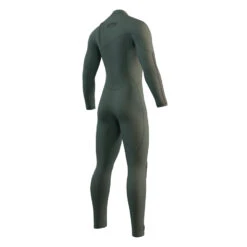 Mystic One Mens 5/3mm FreeZip Wetsuit -Kitesurfing Shop 643 Dark Olive The One zipfree back view