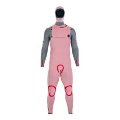 ION Mens Wetsuit Seek Amp 6/5 Hooded FZ (Front Zip) 2022 -Kitesurfing Shop 65 Hooded Amp FZ 900 Black Front View inside lining plasma plush