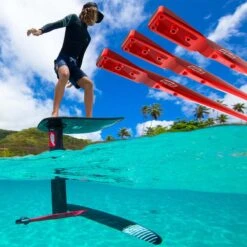 Axis Foils Advanced Red Fuselage -Kitesurfing Shop Advanced Red fuselage in action