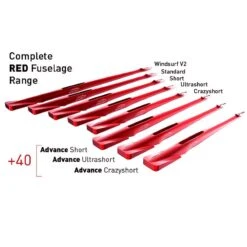 Axis Foils Advanced Red Fuselage -Kitesurfing Shop Advanced Red fuselage range in relation to the red fuselages