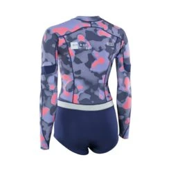 ION Amaze Womens 1.5mm Long Sleeve Front Zip Hot Shorty 2022 -Kitesurfing Shop Amaze Hot Shortie Pink Capsule LS FZ 1.5mm back view 1
