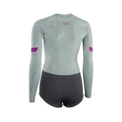 ION Amaze Womens Hot Shorty Long Sleeve 1.5 FZ Front Zip 2023 15 ION Amaze Womens Hot Shorty Long Sleeve 1.5 FZ Front Zip 2023 -Kitesurfing Shop Amaze Hot Shorty 1.5 LS FZ 48233 4552 610 Light Olive Back