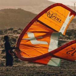 F-one Bandit XVI Kite -Kitesurfing Shop F one 2023 Bandit XVI kite Flame on beach