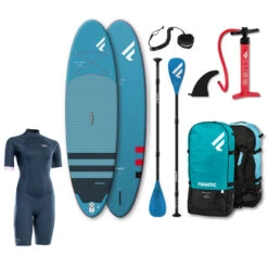 FREE Wetsuit ! Fanatic 10′ 8″ Fly Air Pure Inflatable SUP Package BLUE