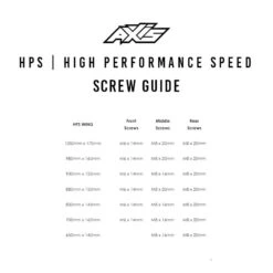 Axis HPS High Performance Speed (Front) Foil Wing Carbon -Kitesurfing Shop HPS Screw Chart