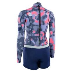 ION Amaze Womens 2mm Long Sleeve Back Zip Shorty 2023 -Kitesurfing Shop LS Back Zip shorty 991 Pink Back view