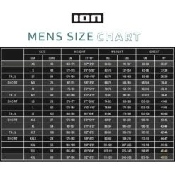 ION Mens Element Wetsuit 3/2 Front Zip 2024 -Kitesurfing Shop Mens Wetsuit Size Chart 4
