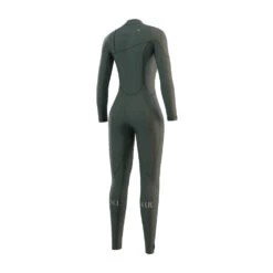 Mystic One Womens 4/3 ZipFree Wetsuit 2023 -Kitesurfing Shop One Freezip 643 Dark Olive Back View