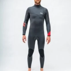 Tiki Zepha 2 Mens Wetsuit FZ (Front Zip) 5/4/3 Black 2021 7 Tiki Zepha 2 Mens Wetsuit FZ (Front Zip) 5/4/3 Black 2021 -Kitesurfing Shop Tiki Zepha FZ Front straight