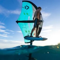 Duotone Unit Foil Wing 2024 -Kitesurfing Shop Unit 24 turqiosedark grey riding sunset shot