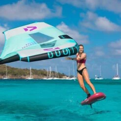 Fanatic Sky Air Premium Inflatable WingFoil Board 2023 -Kitesurfing Shop action shot wing foilling